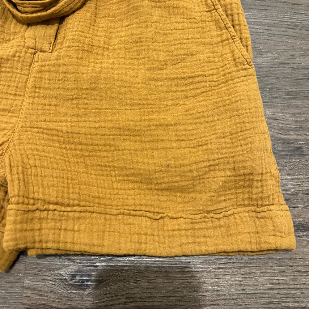 Sezane Mustard Button-Front Belted Romper - Picture 4 of 11